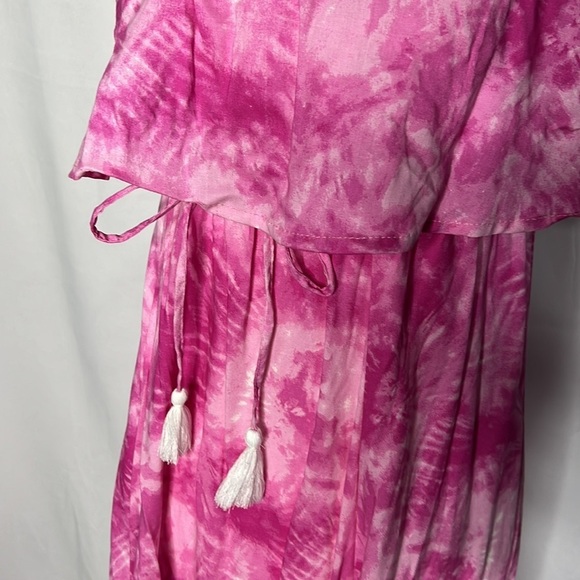 Nwt JAPNA Strapless Pink Tie Dye Casual Maxi Dress size Small - Picture 2 of 10